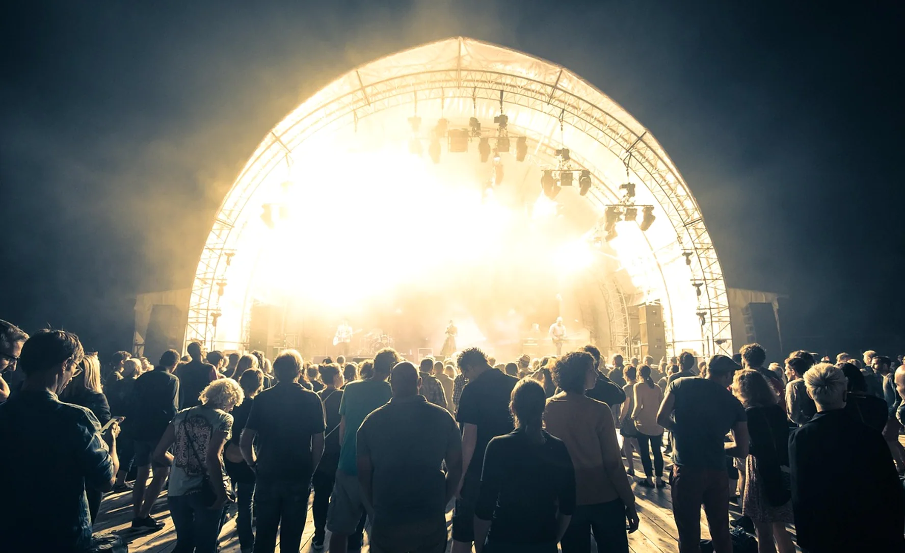Outdoors, concert and music