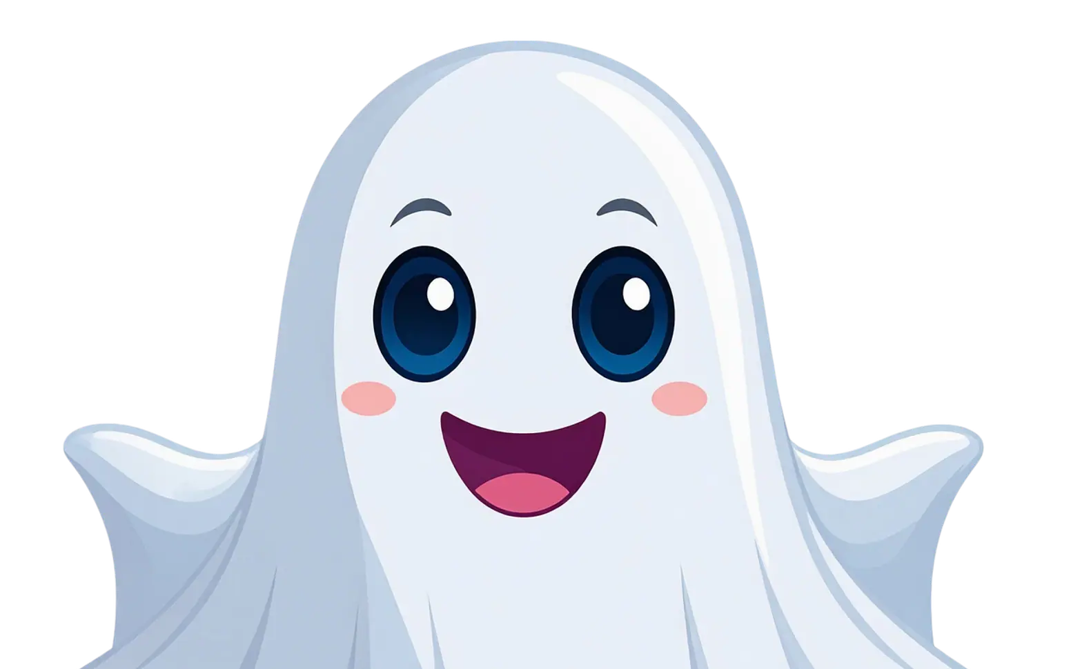 Cartoon ghost, ghost mask and smiling ghost