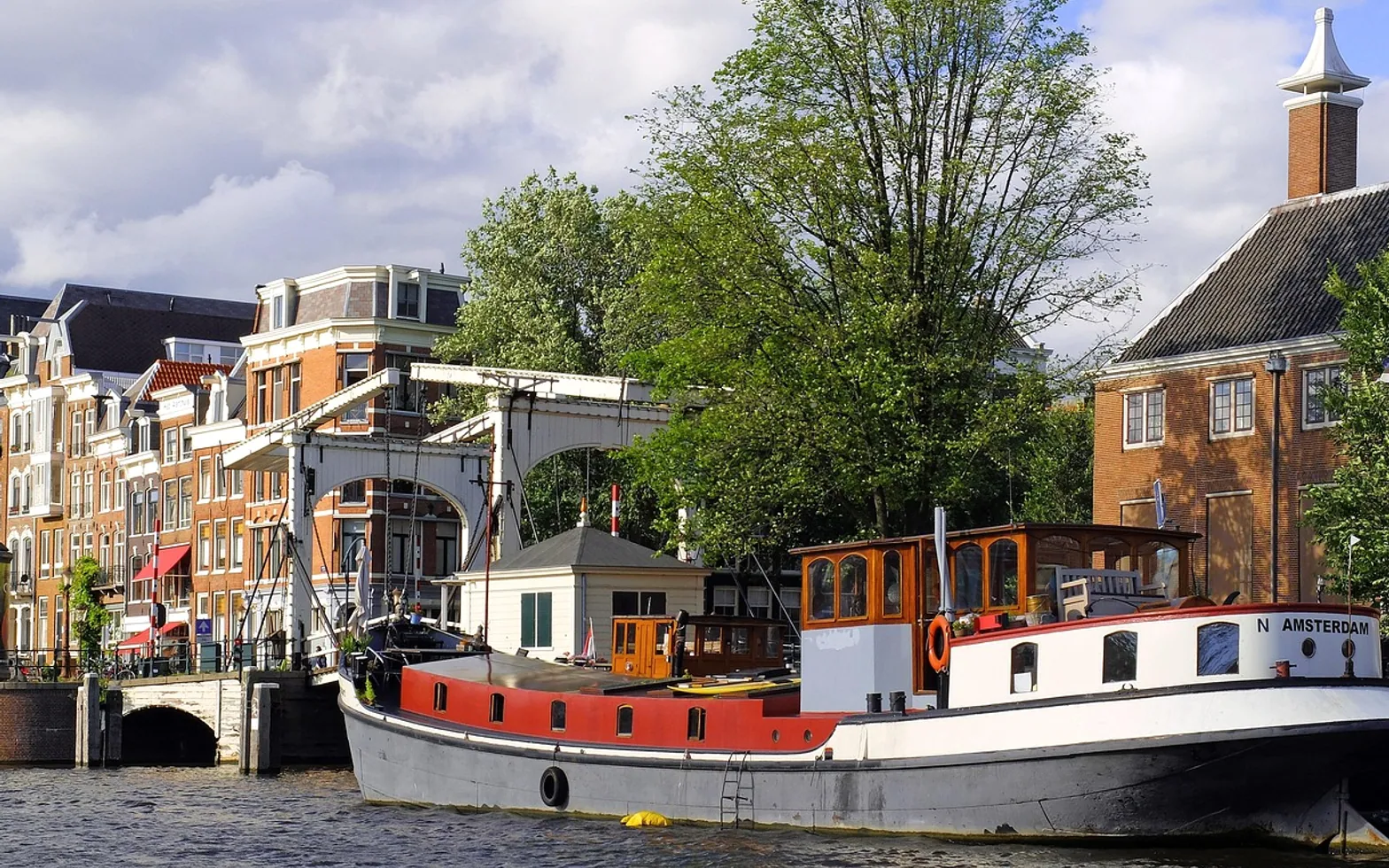 Barge, houseboat and boat