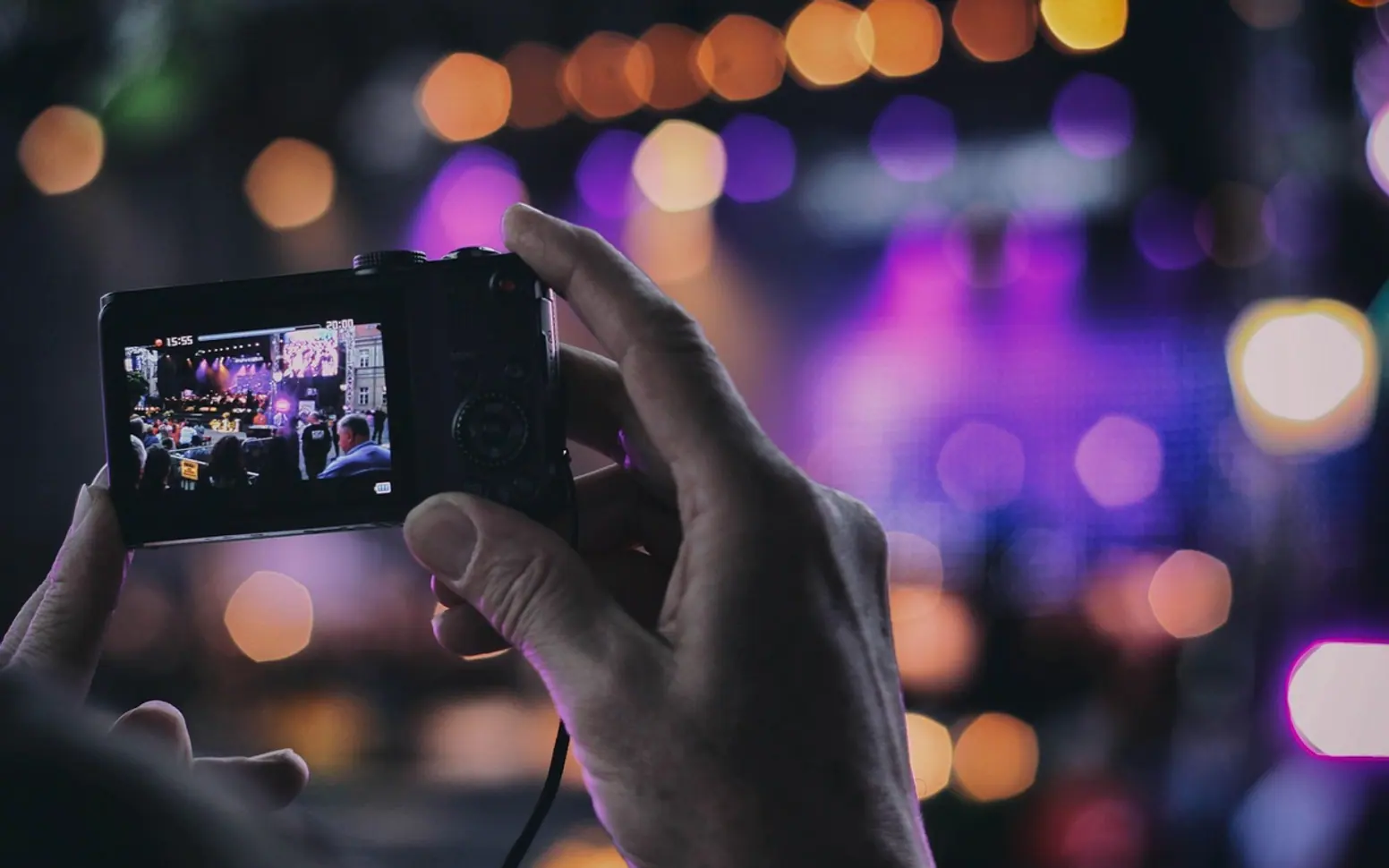 Camera, filming and concert